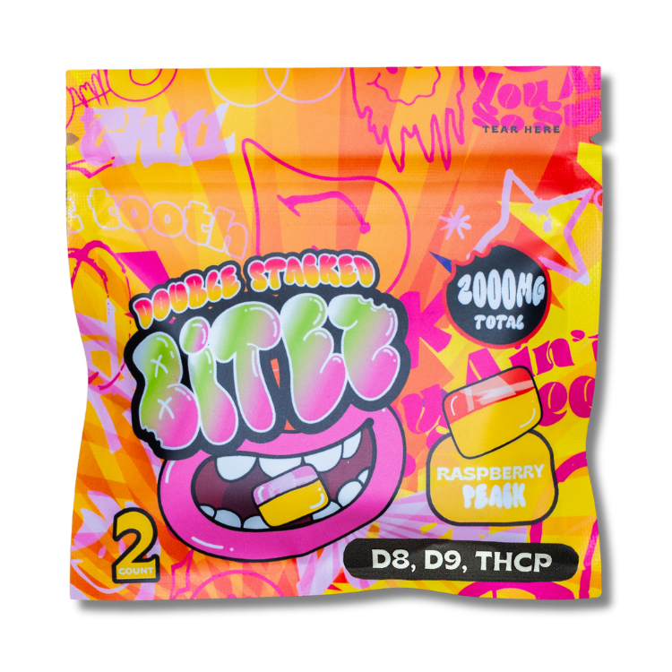 BITEZ - D8 + Delta-9 + THCP 2000MG Gummies - Raspberry Peach