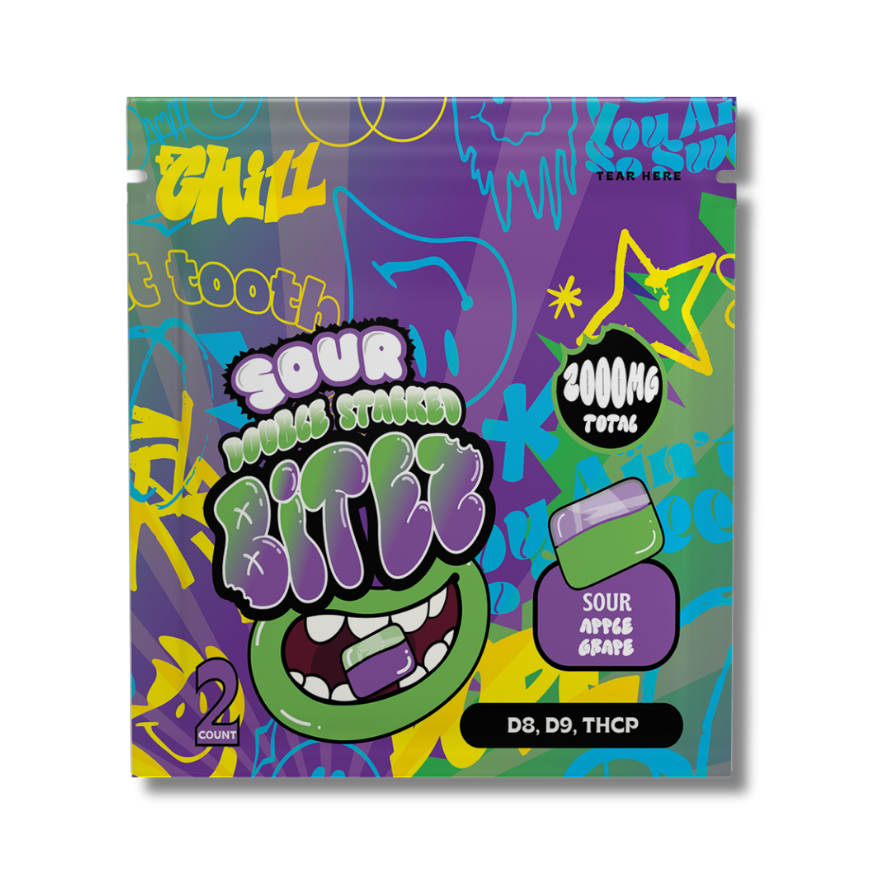 【Bee】ダイアモンド×ハチバック 青×8セット BITEZ - D8 + D9 + THCP 2000MG Gummies - Sour Apple Grape – Ocho