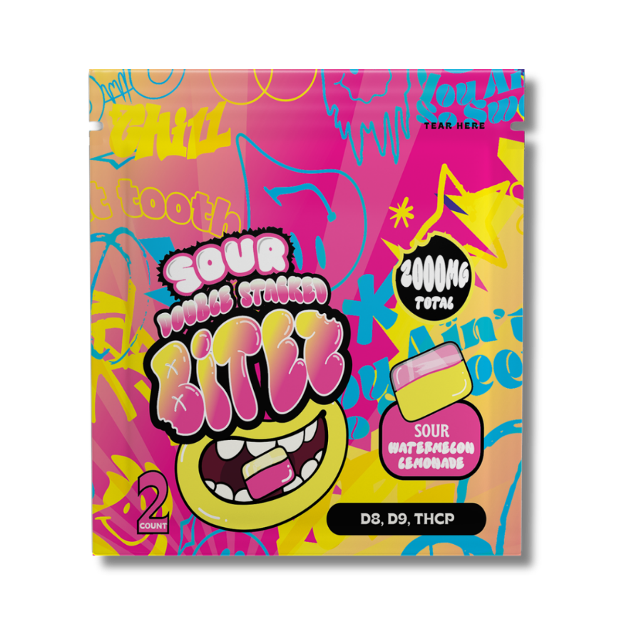 BITEZ - D8 + D9 + THCP 2000MG Gummies - Sour Watermelon Lemonade