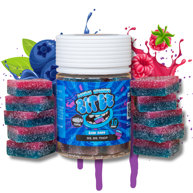 BITEZ Gummies 10,000MG Jarz - Delta-8 + Delta-9 + THCP - Blue Razz