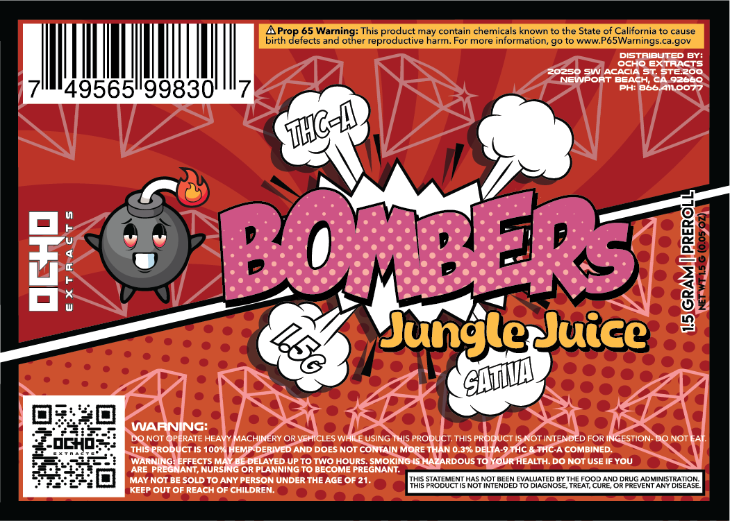 THCA Prerolls - Bombers - Jungle Juice - 1.5 Grams
