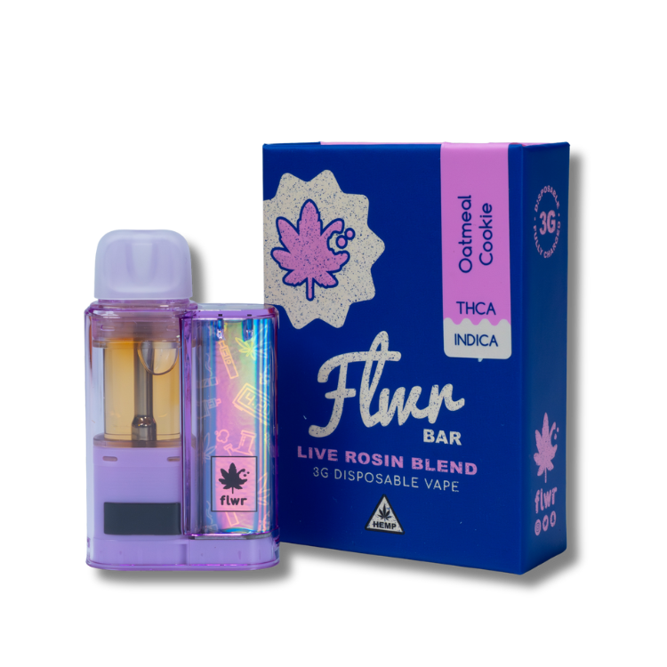 Flwr Bar - 3 Gram THCA Disposable - Oatmeal Cookie - Indica Ocho Extracts Flwr Bar - 3 Gram THCA Disposable - Oatmeal Cookie - Indica Ocho Extracts