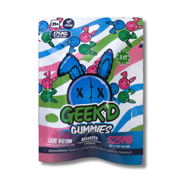 Geek'd Extracts - Delta-8 + THCP Gummies - Assorted 525mg - 3-Pack