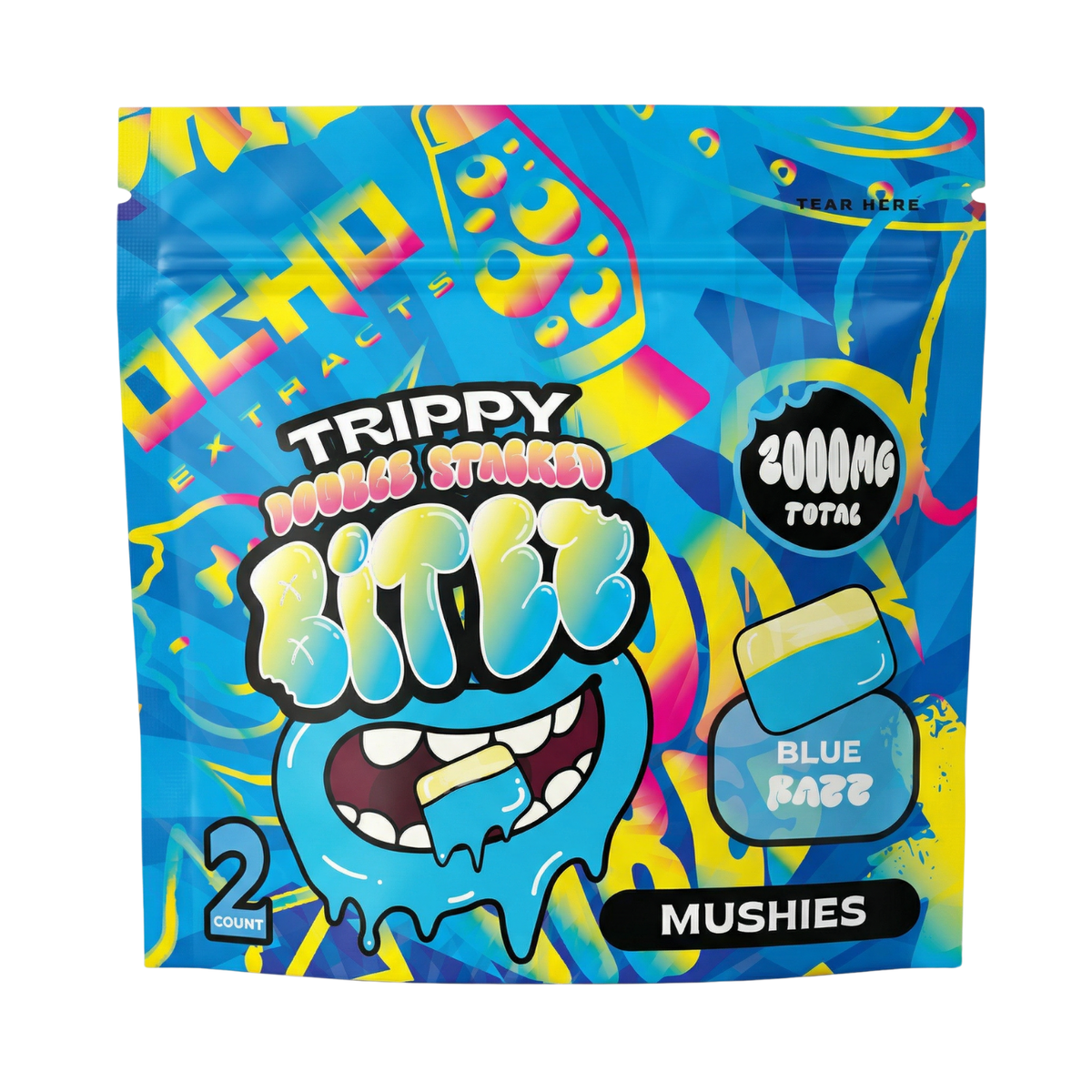 GIGAS 1〜8 8冊セット Trippy BITEZ Double-Stacked Mushies Gummies - Blue Razz - 2,000mg