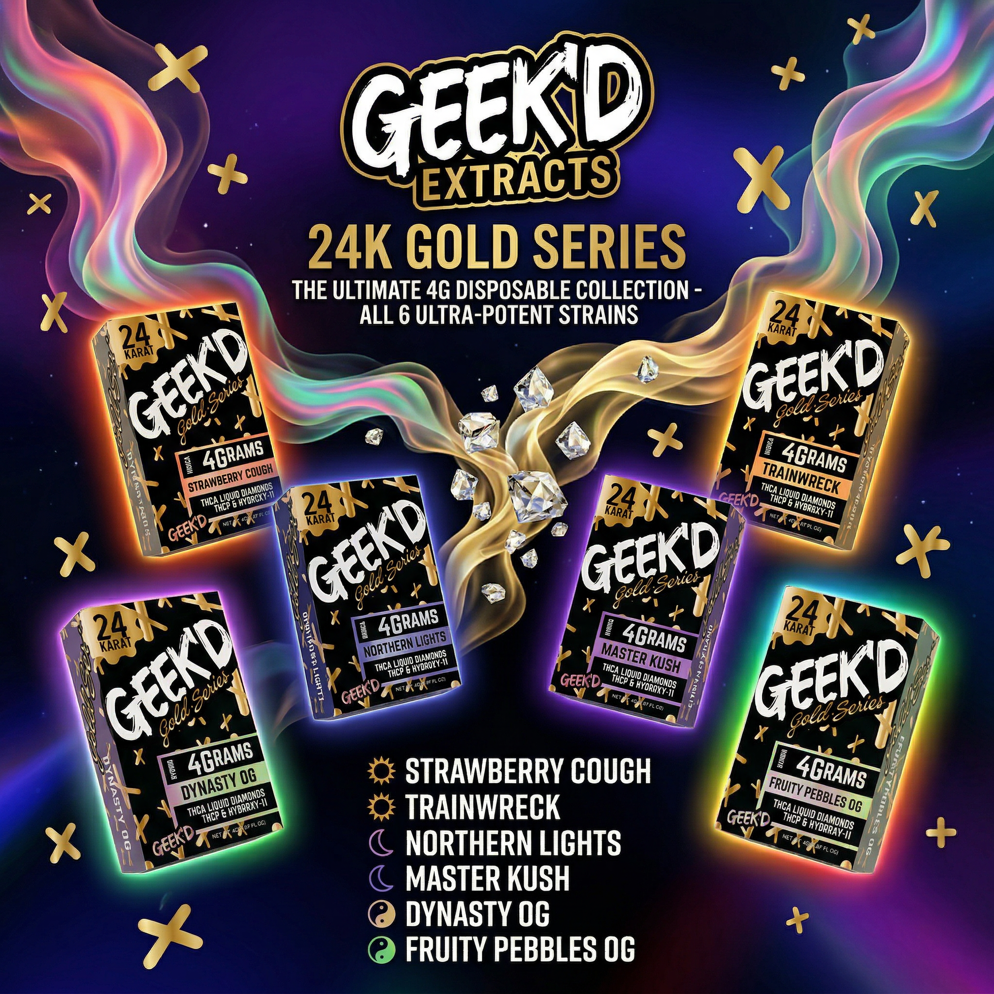 GEEK'D EXTRACTS - 24K GOLD SERIES DISPOSABLES