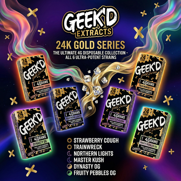 GEEK'D EXTRACTS - 24K GOLD SERIES DISPOSABLES – Ocho Extracts