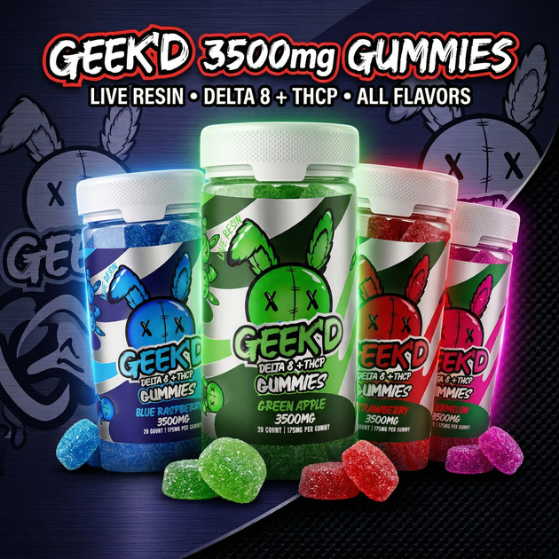 GEEK'D EXTRACTS - DELTA 8 + THCP 3500MG GUMMIES – Ocho Extracts