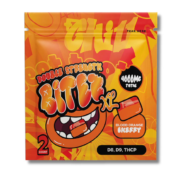 BITEZ XL - Delta-8 + Delta-9 + THCP 4000MG Gummies - Blood Orange Cherry