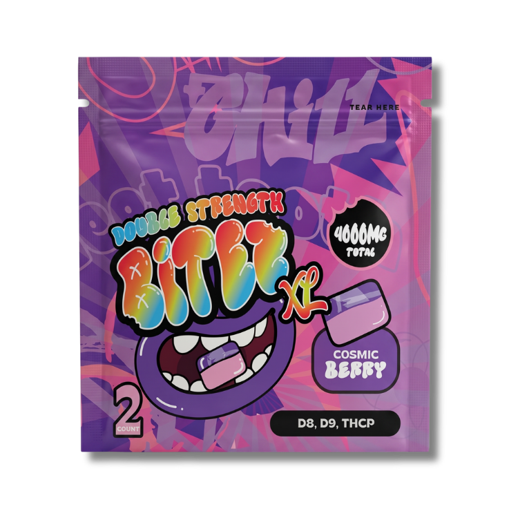 BITEZ XL - Delta-8 + Delta-9 + THCP 4000MG Gummies - Cosmic Berry