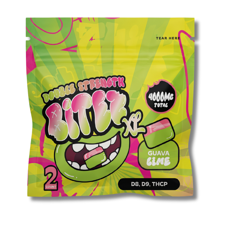 BITEZ XL - Delta-8 + Delta-9 + THCP 4000MG Gummies - Guava Lime