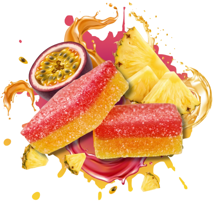 BITEZ XL - Delta-8 + Delta-9 + THCP 4000MG Gummies - Passion Fruit Pineapple
