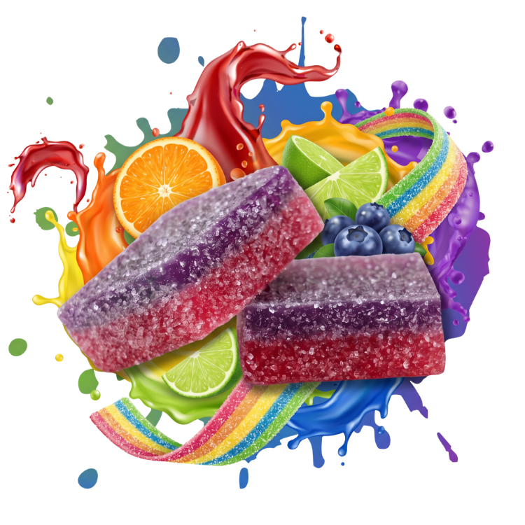 BITEZ XL - Delta-8 + Delta-9 + THCP 4000MG Gummies - Rainbow Belts