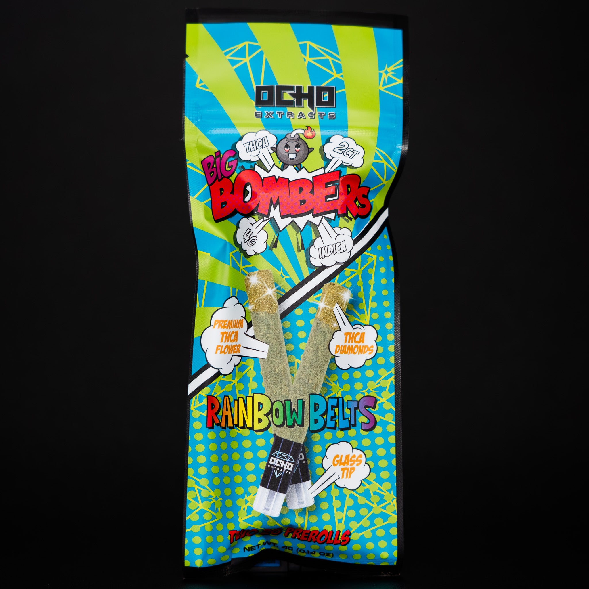 THCA Prerolls 4G - Big Bombers Rainbow Belts – Ocho Extracts