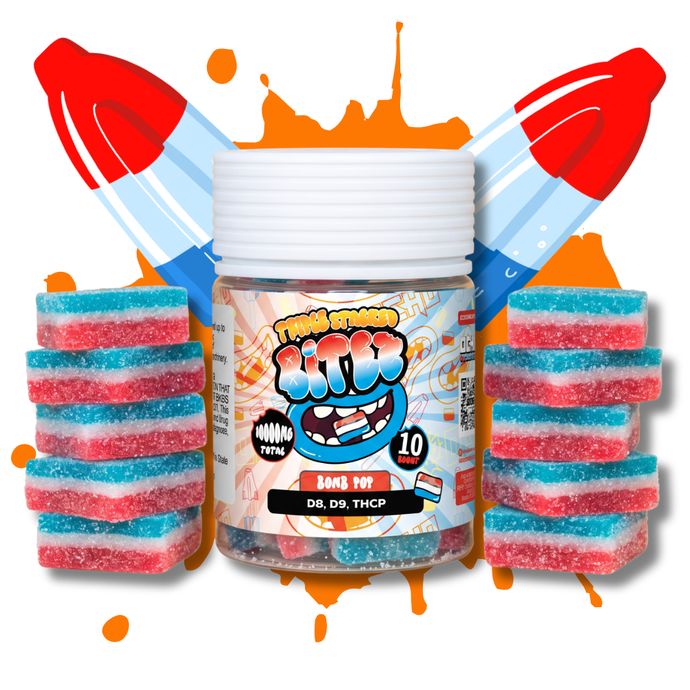 BITEZ Gummies 10,000MG Jarz - Delta-8 + Delta-9 + THCP - Bomb Pop