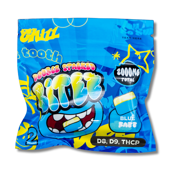 BITEZ - Delta-8 + Delta-9 + THCP 2000MG Gummies - Blue Razz – Ocho