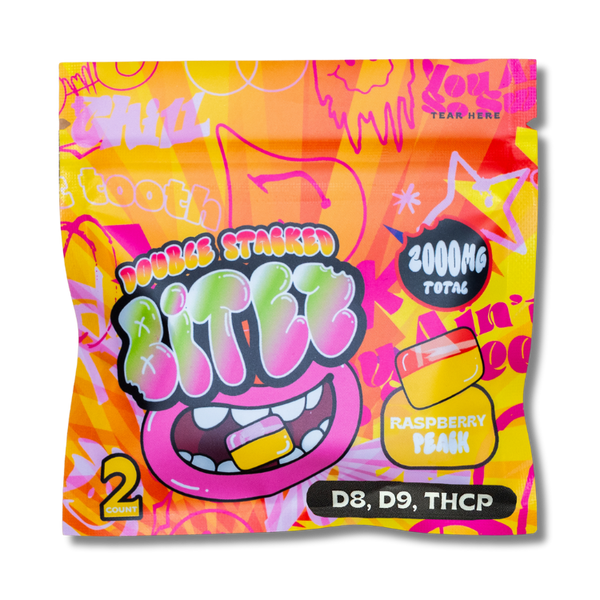 BITEZ - D8 + Delta-9 + THCP 2000MG Gummies - Raspberry Peach