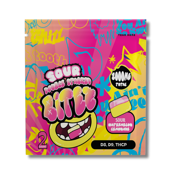 BITEZ - D8 + D9 + THCP 2000MG Gummies - Sour Watermelon Lemonade