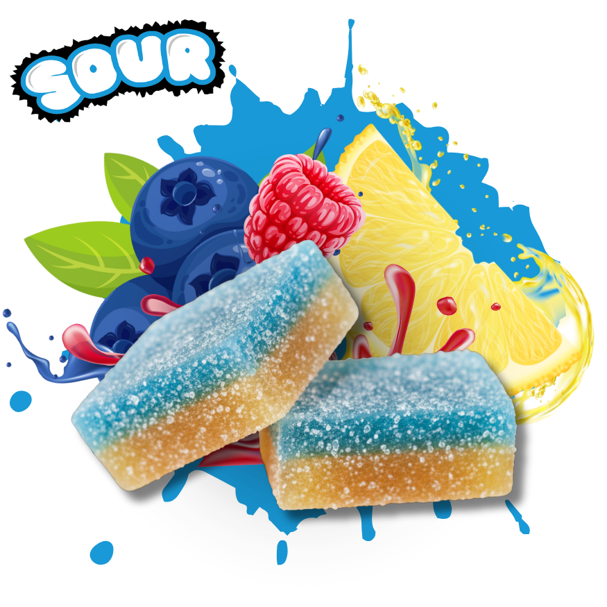 BITEZ - D8 + D9 + THCP 2000MG Gummies - Sour Blue Razz Lemonade