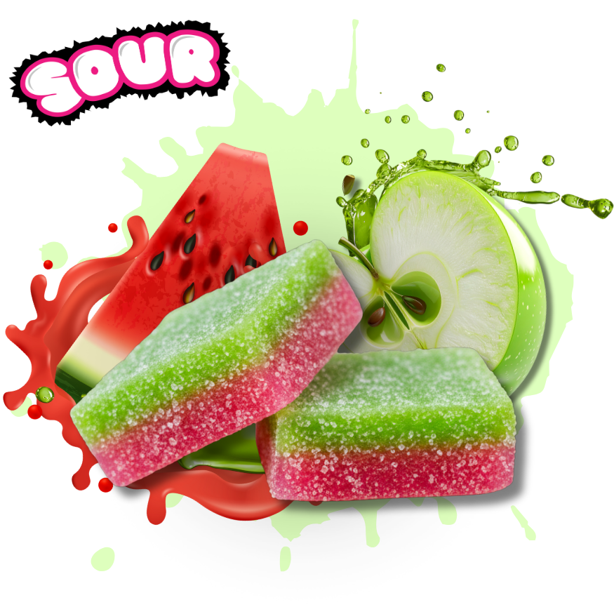BITEZ - D8 + D9 + THCP 2000MG Gummies - Sour Watermelon Apple