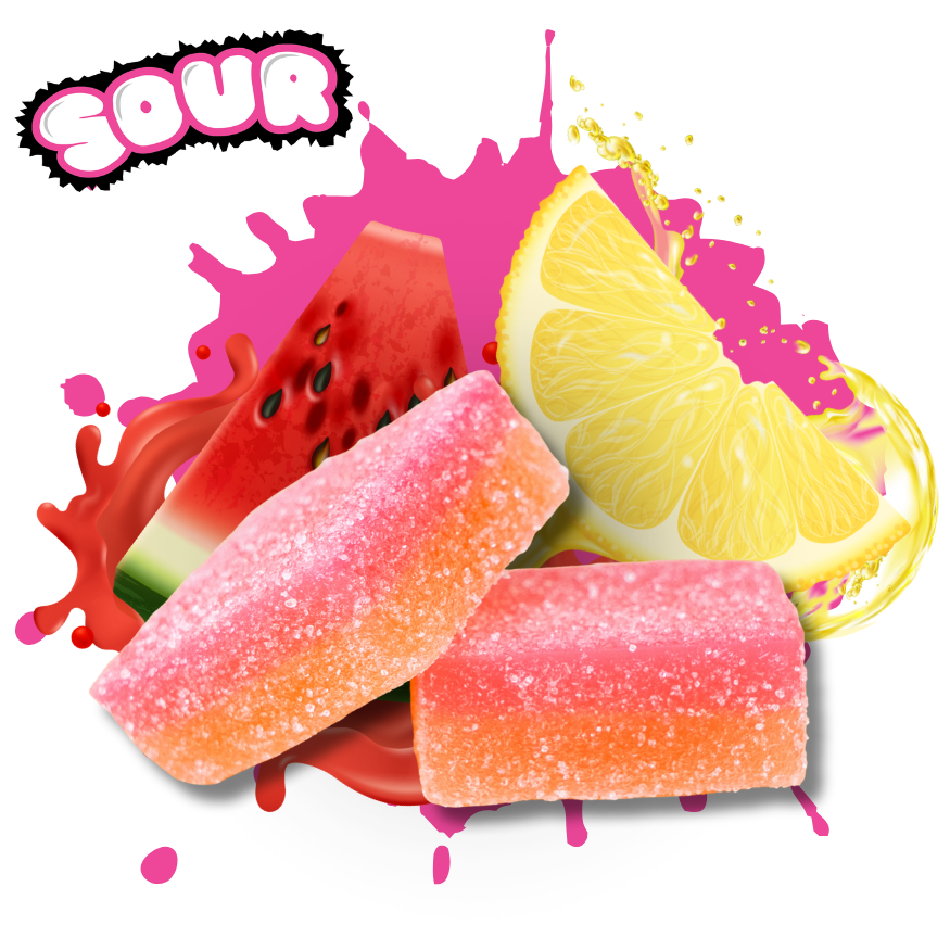 BITEZ - D8 + D9 + THCP 2000MG Gummies - Sour Watermelon Lemonade