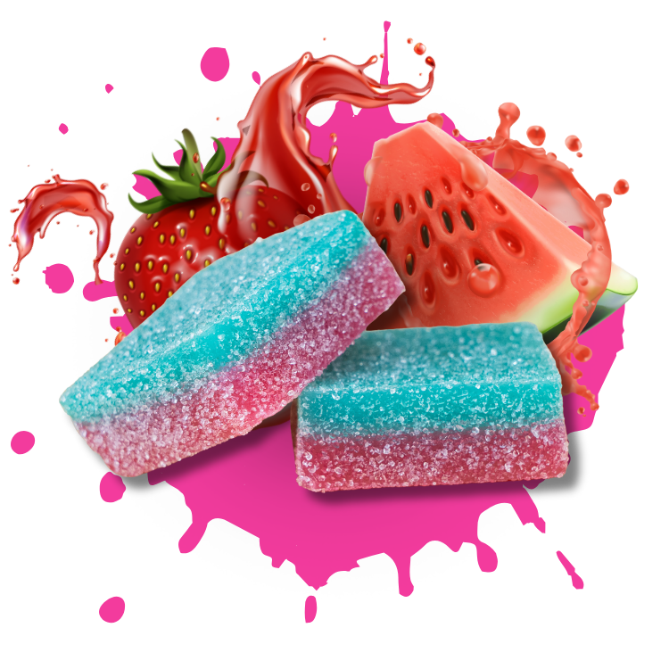 BITEZ - Delta-8 + Delta-9 + THCP 2000MG Gummies - Strawberry Watermelon