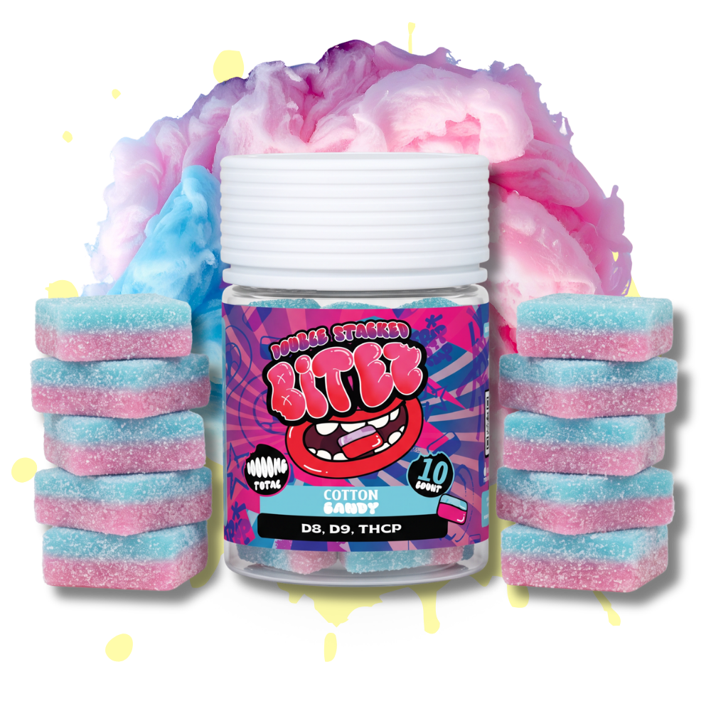 BITEZ Gummies 10,000MG Jarz - Delta-8 + Delta-9 + THCP - Cotton Candy