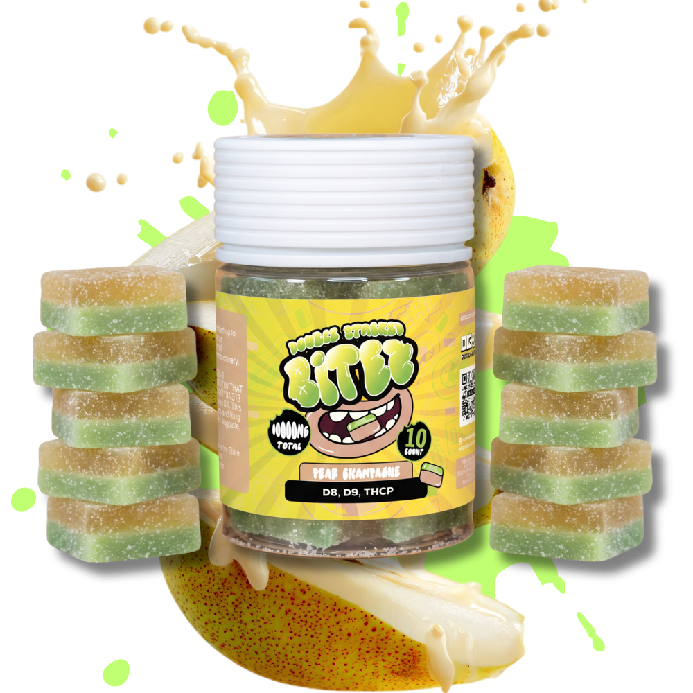 BITEZ Gummies 10,000MG Jarz - Delta-8 + Delta-9 + THCP - Pear Champagne
