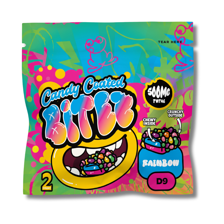Candy Coated BITEZ Gummies 500mg Baggiez | Delta-9 | Rainbow