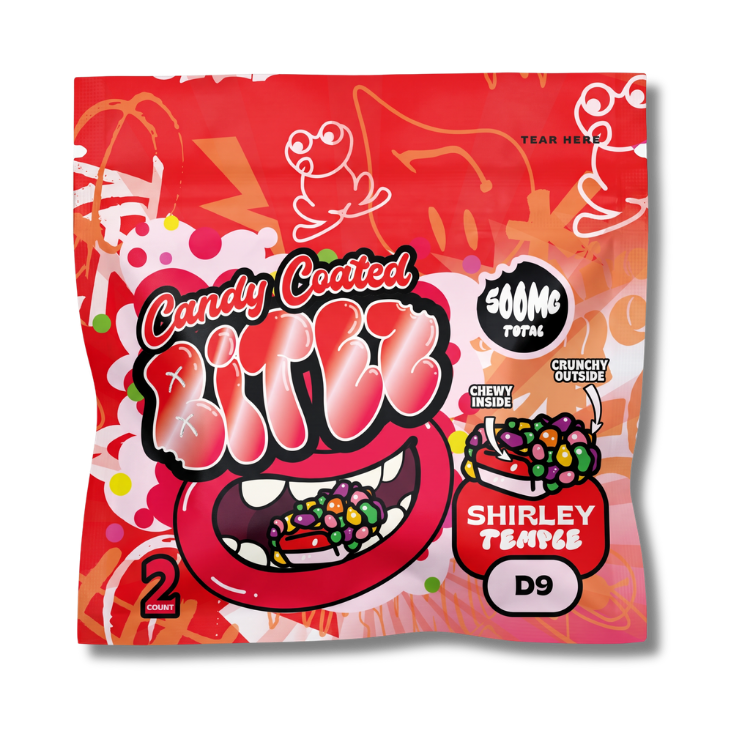 Candy Coated BITEZ Gummies 500mg Baggiez | Delta-9 | Shirley Temple