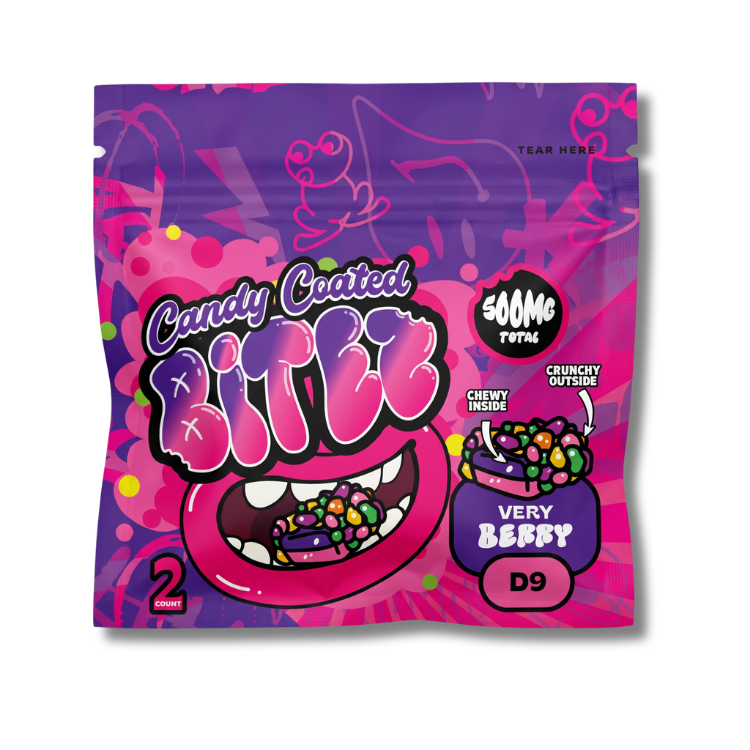 Candy Coated BITEZ Gummies 500mg Baggiez | Delta-9 | Very Berry