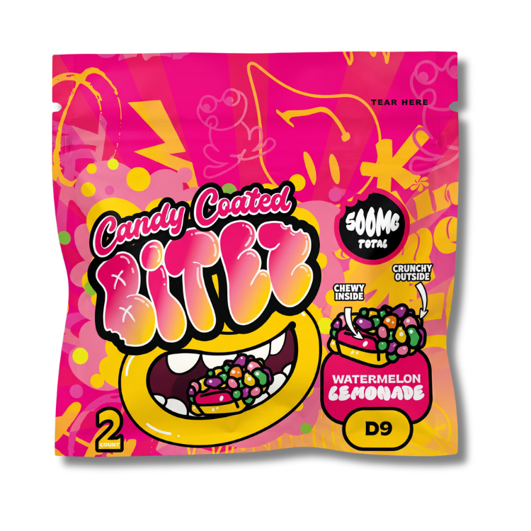 Candy Coated BITEZ Gummies 500mg Baggiez | Delta-9 | Watermelon Lemonade