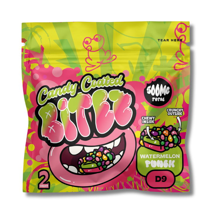 Candy Coated BITEZ Gummies 500mg Baggiez | Delta-9 | Watermelon Punch