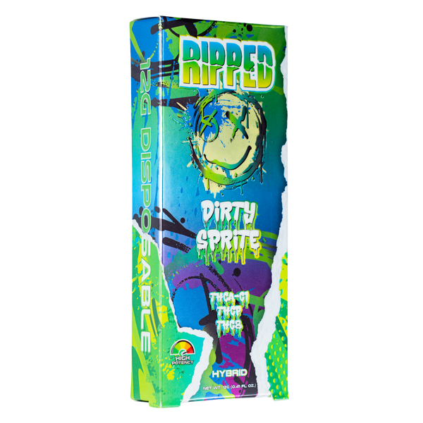 sprite flavored vape RIPPED - THCA-C1 Blend - 12G Disposable - Dirty Breeze Prime 6000 Puff terpenes--Alpha-Caryophyllene Flavor:Grapefruit Durban (Sativa)