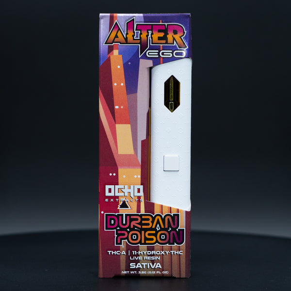 durban poison disposable vape low dose Alter Ego 3.5 Gram THCA Disposable Durban Poison Live Resin – Ocho Extracts