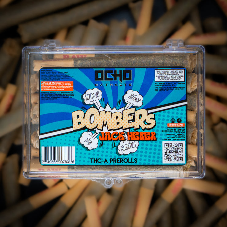 THCA Prerolls - Bombers - Jack Herer - 1 Gram - 20-Pack