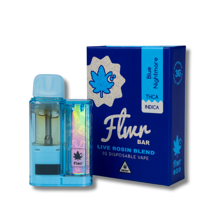 Flwr Bar - 3 Gram THCA Disposable - Blue Nightmare - Indica Ocho Extracts Flwr Bar - 3 Gram THCA Disposable - Blue Nightmare - Indica Ocho Extracts