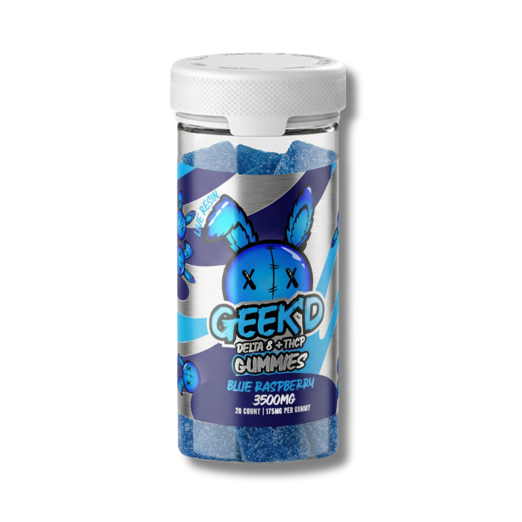 Geek'd Extracts - Delta-8 + THCP Gummies - Blue Raspberry - 3500mg