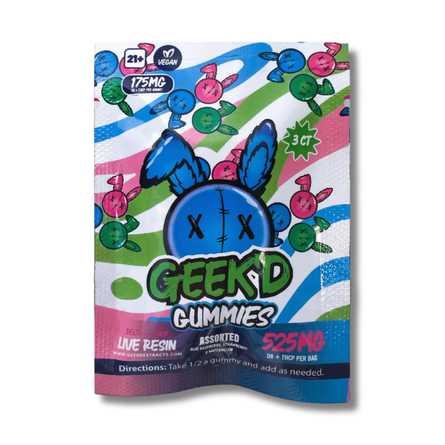 GEEK'D EXTRACTS - DELTA 8 + THCP GUMMIES: ASSORTED 525MG – 3-PACK ...
