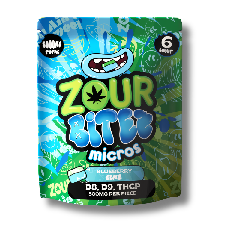 ZOUR x BITEZ Micros 3,000MG Gummies - Delta-8 + Delta-9 + THCP - Blueberry Lime