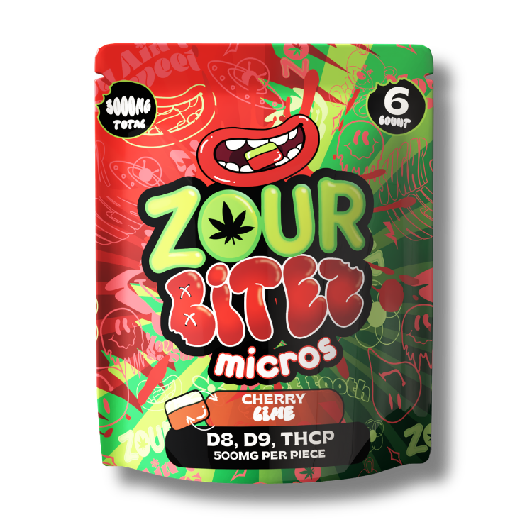 ZOUR x BITEZ Micros 3,000MG Gummies - Delta-8 + Delta-9 + THCP - Cherry Lime