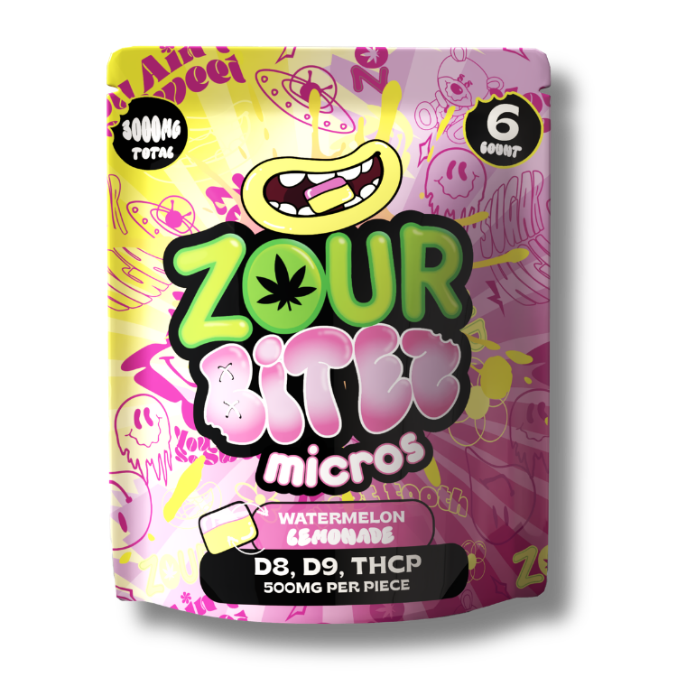 ZOUR x BITEZ Micros 3,000MG Gummies - Delta-8 + Delta-9 + THCP - Watermelon Lemonade