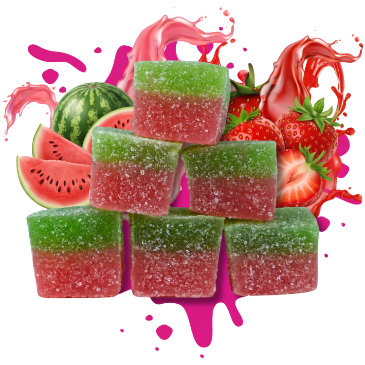 ZOUR x BITEZ Micros 3,000MG Gummies - Delta-8 + Delta-9 + THCP - Strawberry Watermelon