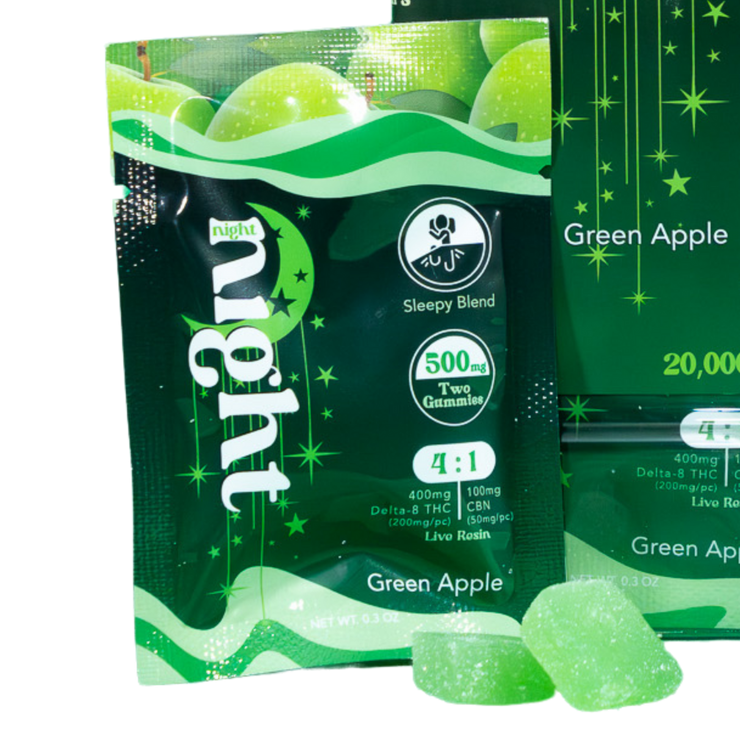 Night Night Sleepy Blend Gummies - 500mg - Green Apple