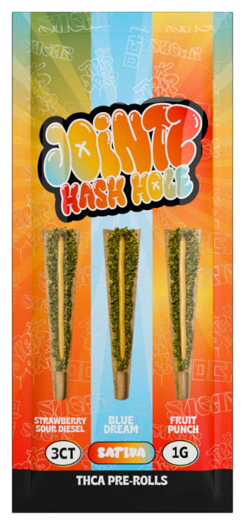 Pack of Joint Hash Hour pre-rolls with colorful packaging