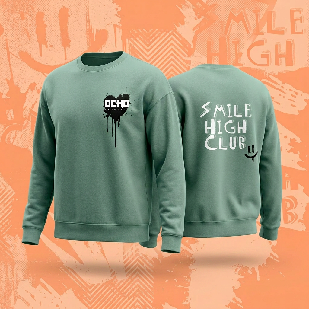 Crew Neck - Smile High Club - Teal
