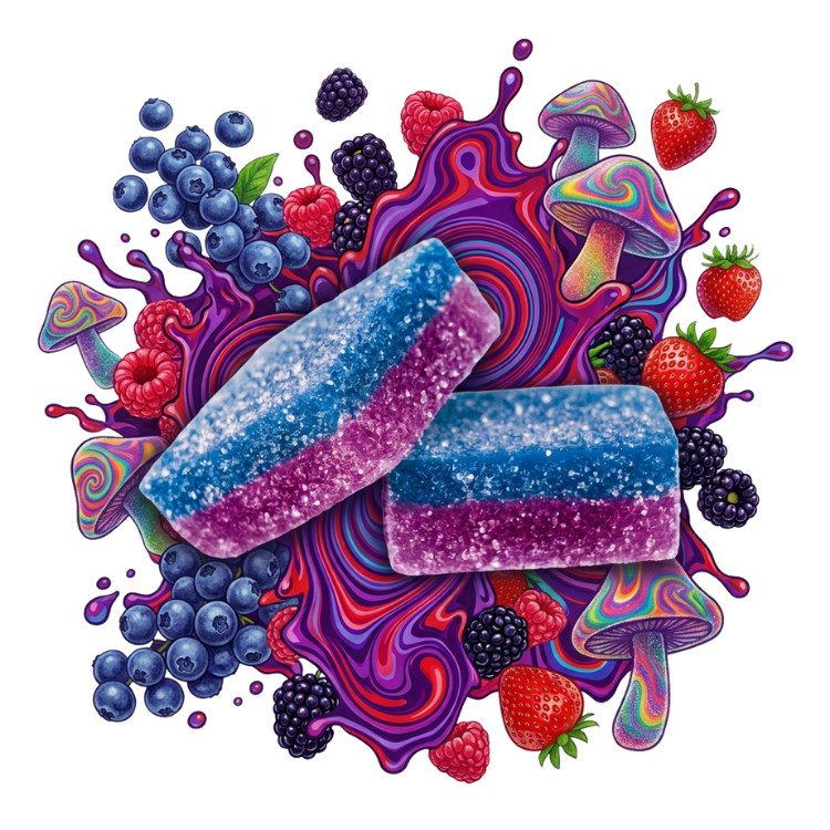 Trippy BITEZ Double-Stacked Mushies Gummies - Berry Punch - 2,000mg