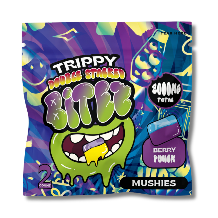 Trippy BITEZ Double-Stacked Mushies Gummies - Berry Punch - 2,000mg