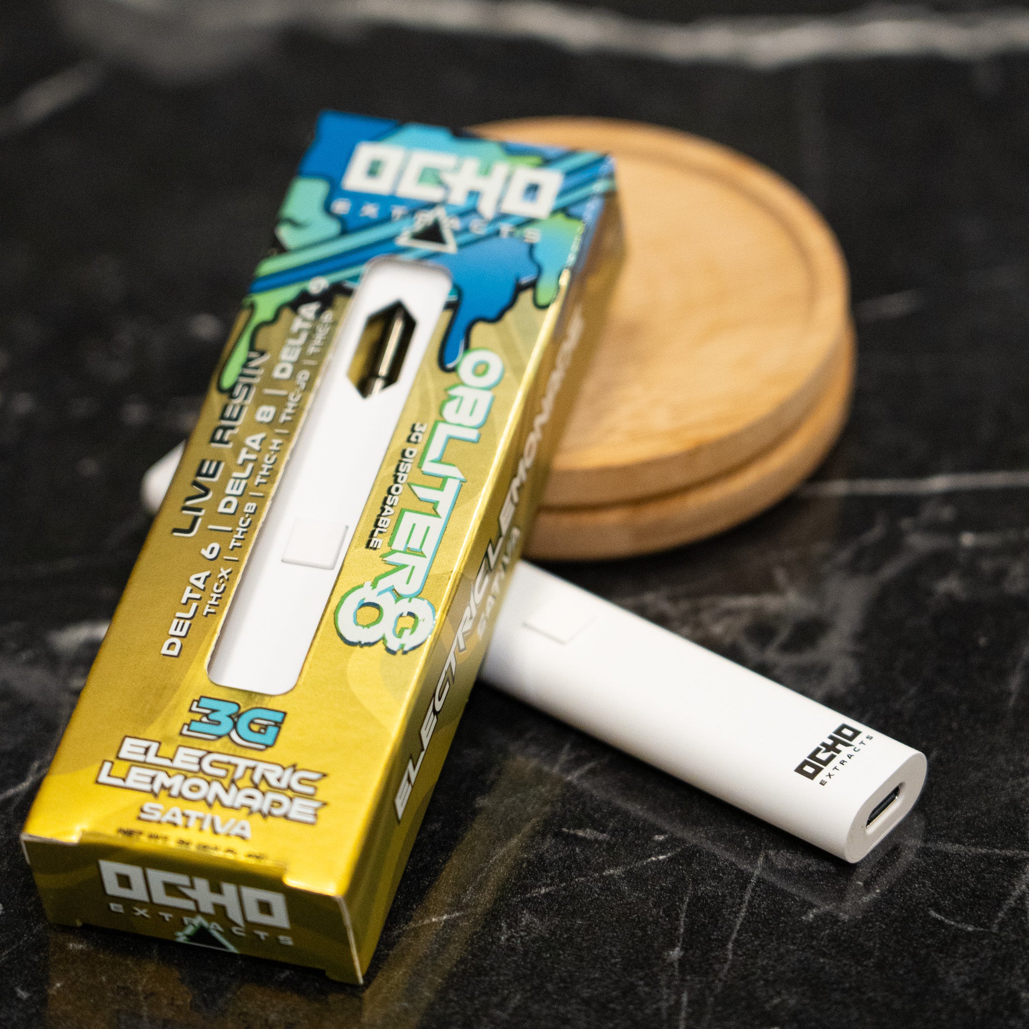 Obliter8 3 Gram Live Resin Disposable Electric Lemonade Sativa 